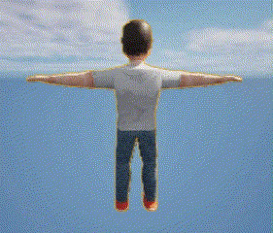 3d model spinning turnaround of a low poly retro psx style human resembling a popular youtuber