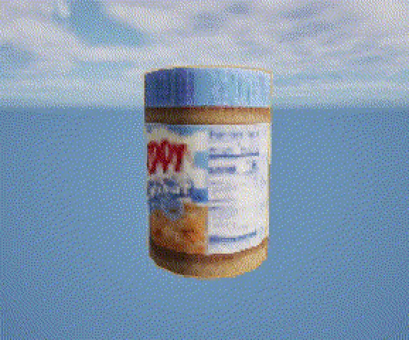 gif of a low poly retro psx style model peanut butter 3d model turn around