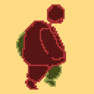 2d animation gif of a sketched body. it struts in a powerful stride facing the right undulating up and down