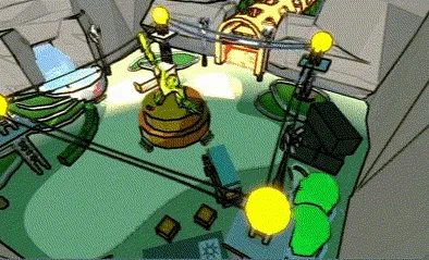 gif of doom-like shooter game zoom panning over level arena 1 first proper arena of the video game