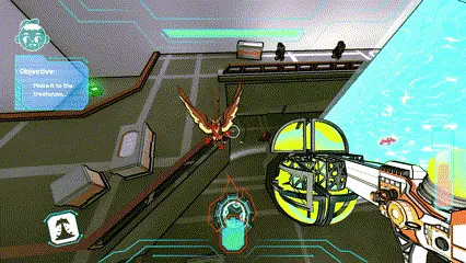 gif of a player engaging in combat and using movement skills to fight enemies in arena 3 in ZOOM a doom-like shooter video game