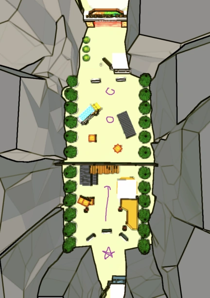 image overview of arena 0 in a level of zoom, a doom-like shooter video game