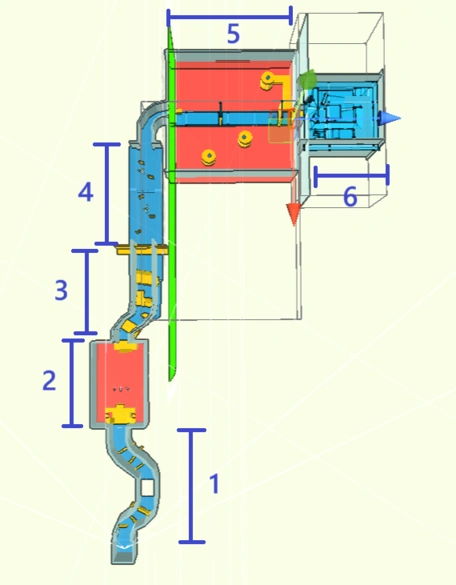 image of initial level design layout for ZOOM a doom-like shooter video game