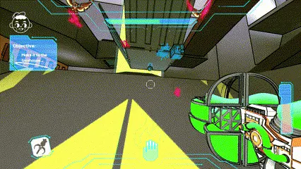 gif of doom-like shooter game zoom player traversing interactable environment