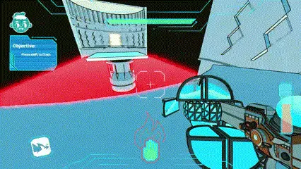 gif of doom-like shooter game zoom player being taught how use movement abilities in the tutorial of the video game