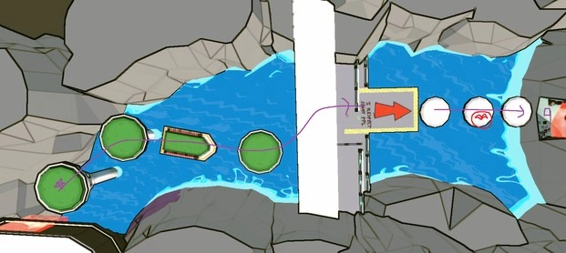 image of pathway 3, an inbetween space between arenas 3 and 4 in the levels of ZOOM a doom-like shooter video game