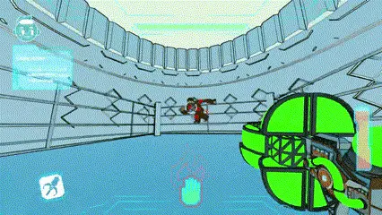 gif of doom-like shooter game zoom player being taught how to use their ultimate skill ability in the tutorial of the video game